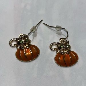Pumpkin cat Halloween earrings
